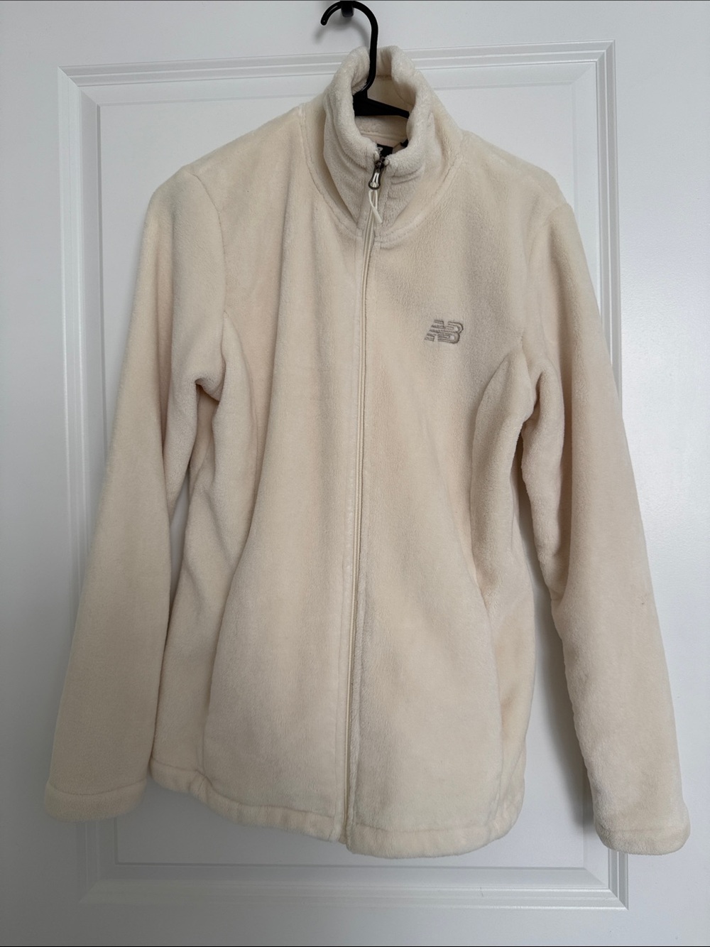 New Balance Cream Plush Full-Zip Teddy Jacket